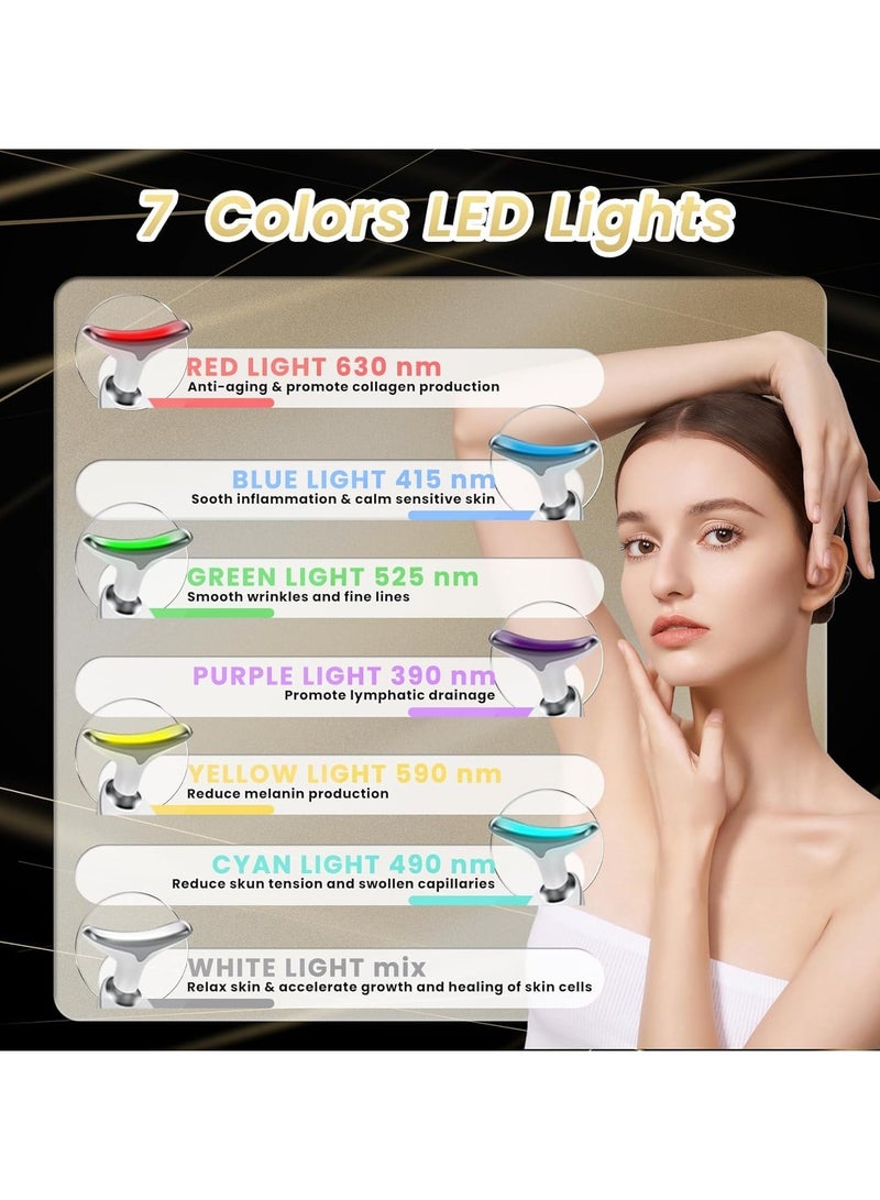 RATSAW Electric Face Massager, Portable High Frequency Heating Massage Face Lifting, 3 Modes and 7 Color Lights Beauty Device,45℃ Beauty Skin Care Tool,SkinTightening and Lifting, EMS Face Massage - Image 3