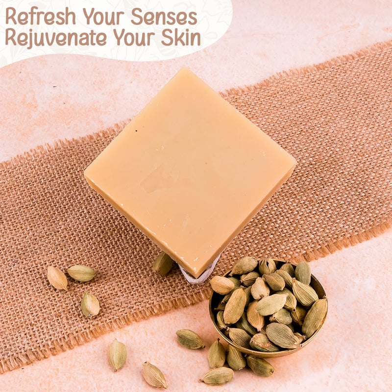 Naturalis Cardamom Oil Soap Handmade ColdPressed Soap with Organic Cardamom Free from Harsh Chemicals Deep Cleansing Hydration and Refreshing Aroma 100g Each Pack of 2 - Image 3