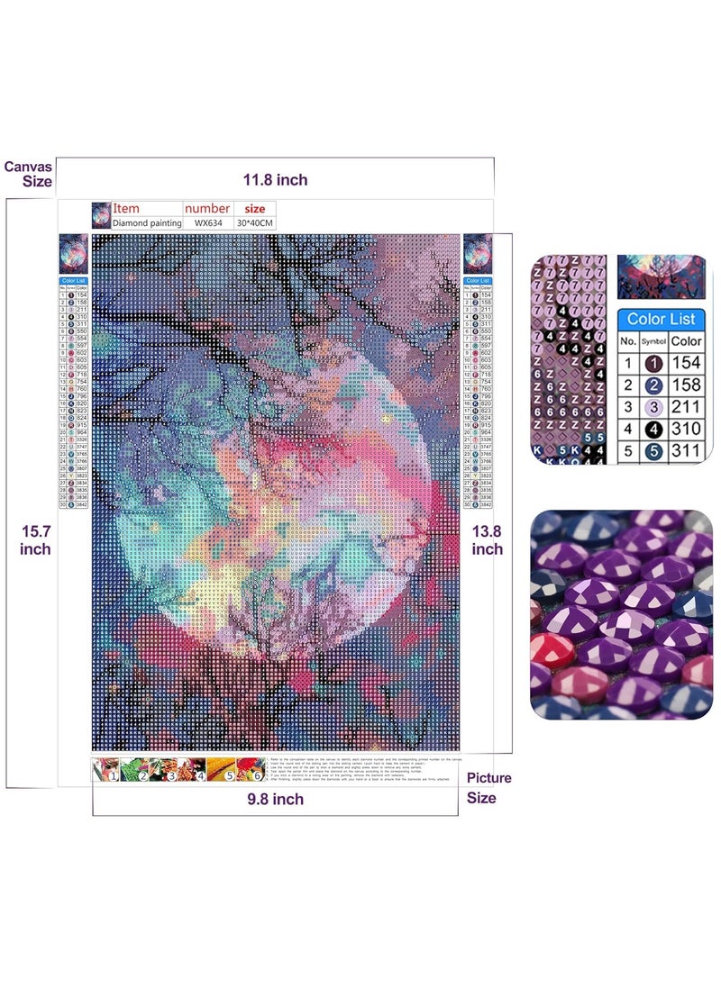 PEGRIM PEGRIM 5D Diamond Painting by Number Kit Bright Moon Full Drill Embroidery Cross Stitch Picture Supplies Arts Craft Wall Sticker Decor 118x158 inch  - Image 2