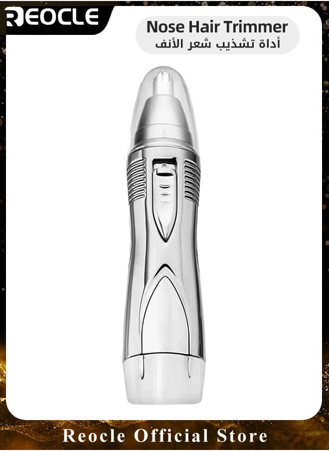 REOCLE Ear and Nose Hair Trimmer Clipper Professional Painless Eyebrow Facial Hair Trimmer Battery-Operated Trimmer with IPX7 Waterproof & Easy Cleansing & Energy Saving  - Image 1