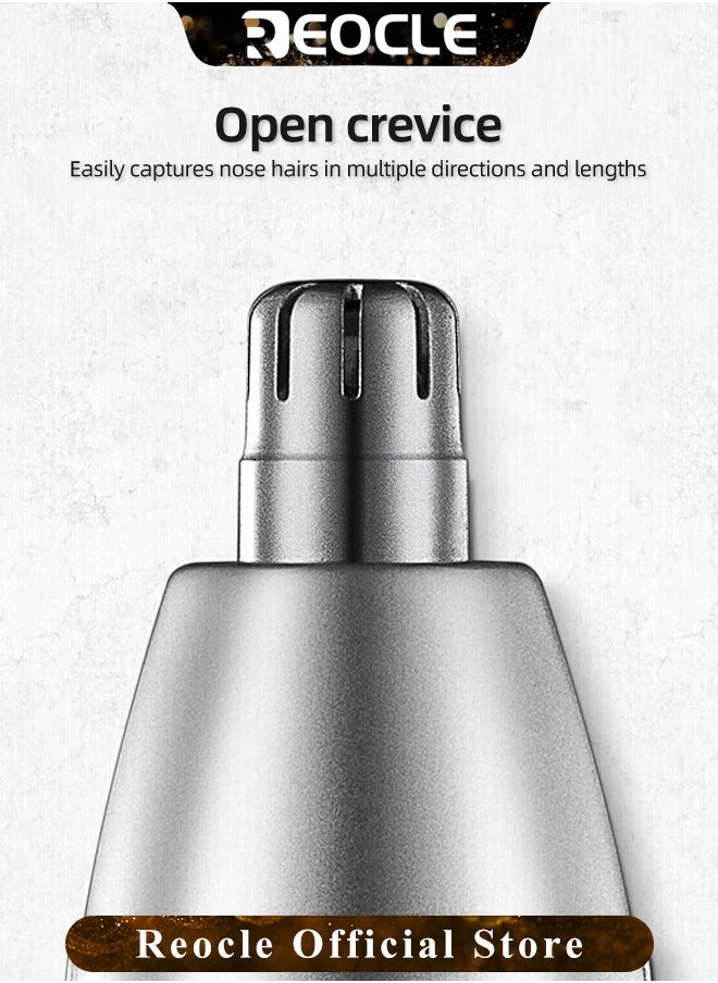 REOCLE Ear and Nose Hair Trimmer Clipper Professional Painless Eyebrow Facial Hair Trimmer Battery-Operated Trimmer with IPX7 Waterproof & Easy Cleansing & Energy Saving  - Image 2