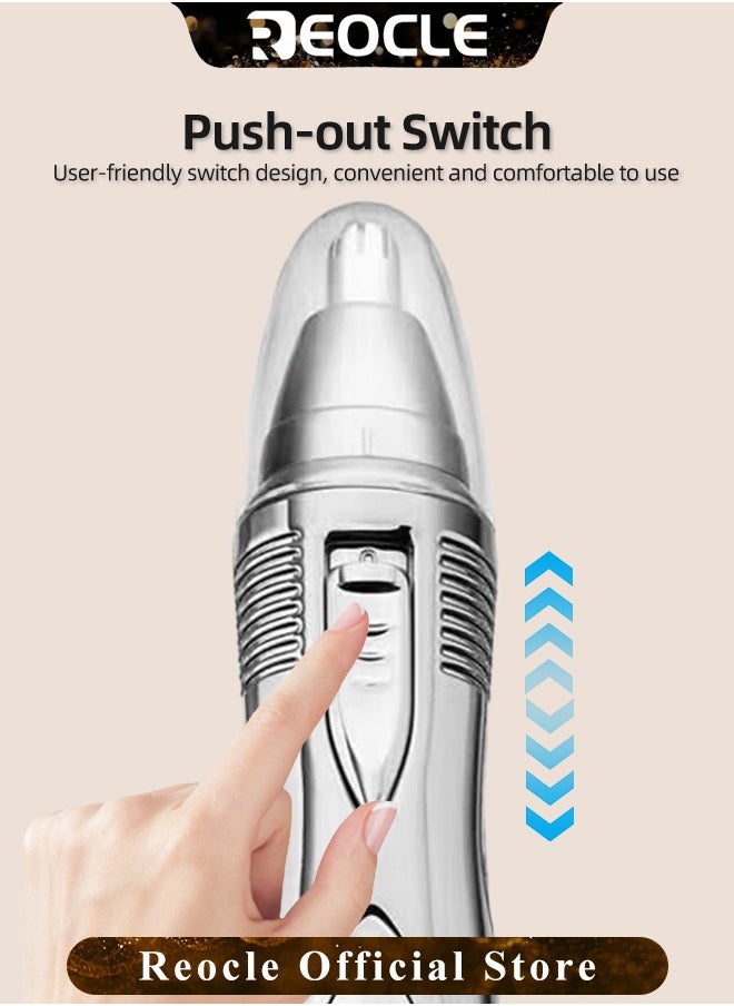 REOCLE Ear and Nose Hair Trimmer Clipper Professional Painless Eyebrow Facial Hair Trimmer Battery-Operated Trimmer with IPX7 Waterproof & Easy Cleansing & Energy Saving  - Image 3