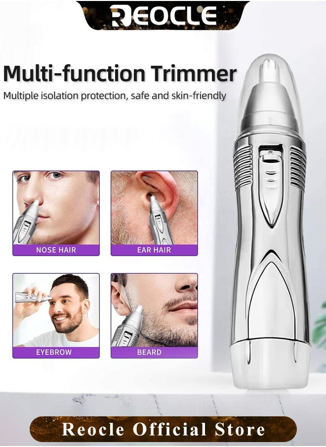 REOCLE Ear and Nose Hair Trimmer Clipper Professional Painless Eyebrow Facial Hair Trimmer Battery-Operated Trimmer with IPX7 Waterproof & Easy Cleansing & Energy Saving  - Image 4