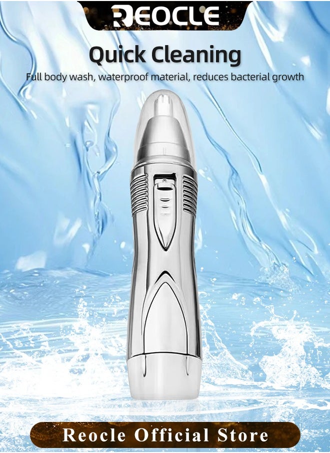REOCLE Ear and Nose Hair Trimmer Clipper Professional Painless Eyebrow Facial Hair Trimmer Battery-Operated Trimmer with IPX7 Waterproof & Easy Cleansing & Energy Saving  - Image 5