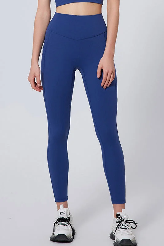 SVL Women's Sports Leggings with Pockets - Dark Blue