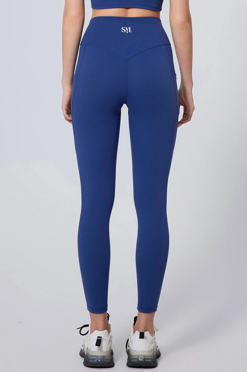 SVL Dark Blue Women's Sports Leggings with Pockets - Dark Blue - SVL for Women | Best Price UAE