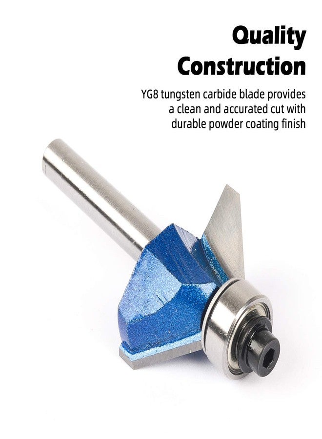 KOWOOD Plus 45 Degree Chamfer Router Bit Set, 1/4 Inch Shank, Cutting Diameter in 1/4”, 5/16”, 3/8”, 1/2”.KOWOOD C3 Carbide. Ideal for Angled Edges, Clean Edge or Decorative Pieces - Image 4