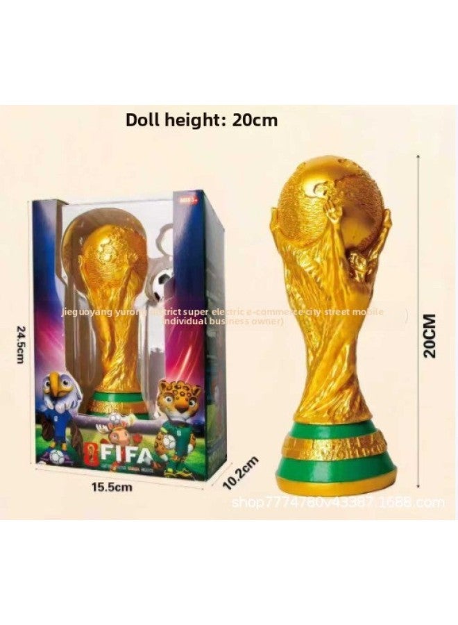 كوب أخضر 20 سم [حقيبة] مجسم رياضي - ميسي، رونالدو، مبابي، كأس العالم، زينة قابلة للتجميع، لعبة أطفال، هدية عيد ميلاد للمعجبين، دمية نجم رياضي، صندوق مفاجآت - Image 1