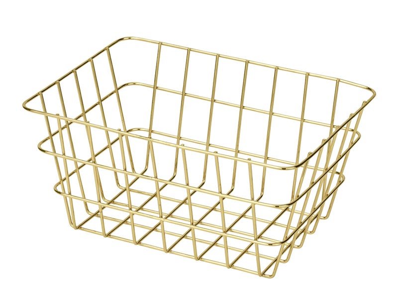 Wenko WENKO Viana Glamorous Storage Basket for Bathrooms Guest Toilet and Home Gold 18 x 25 x 12 cm