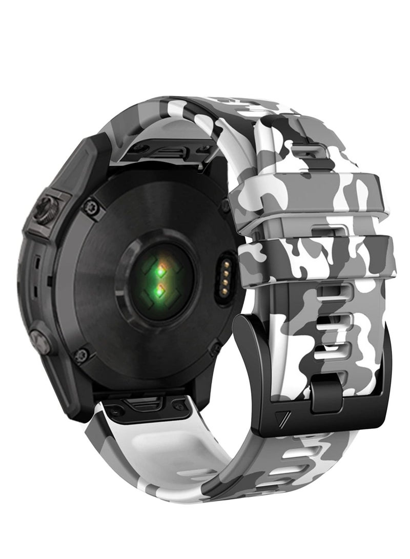Y&D 26mm Camo Watch Band for Garmin Fenix 5X /Fenix 6X 7X/Tactix Delta/Fenix 3/3 HR,Soft Waterproof Sport Quickfit Bands Pro/5X Plus  - Image 1