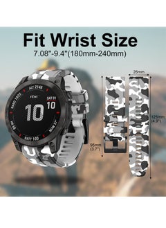 Y&D 26mm Camo Watch Band for Garmin Fenix 5X /Fenix 6X 7X/Tactix Delta/Fenix 3/3 HR,Soft Waterproof Sport Quickfit Bands Pro/5X Plus  - Image 4