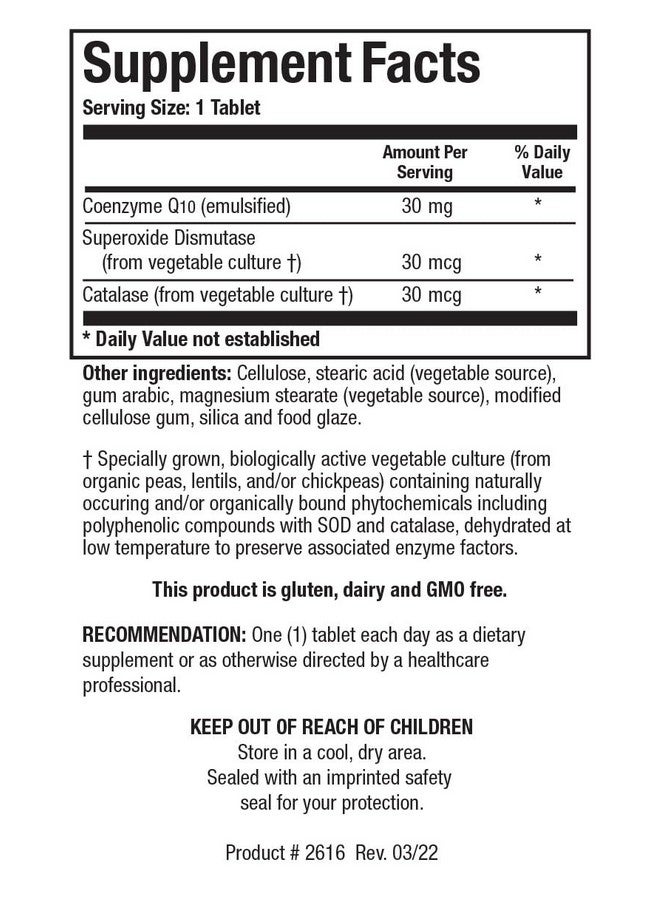 Biotics Research CoQZyme 30 Milligram of emulsified coenzyme Q10 CoQ10. Supplies Superoxide dismutase and catalase, Two Important antioxidants 60 Tabs