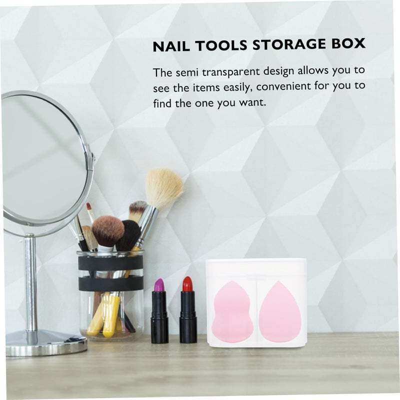 2pcs Nail Art Tools Storage Holder Manicure Storage Box Cotton Pad Container Capacity - Image 5
