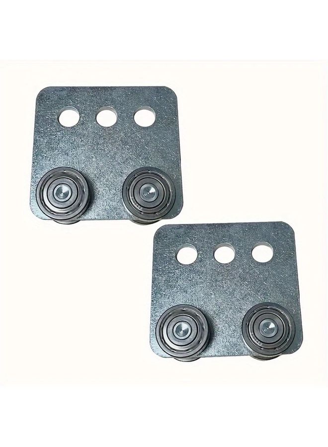 عبوة مزدوجة من عربات الرفع الرباعية ذات العجلات المصنوعة من الفولاذ الكربوني مع محامل، تحمل حمولة تصل إلى 800 رطل لقنوات الدعم - Image 1