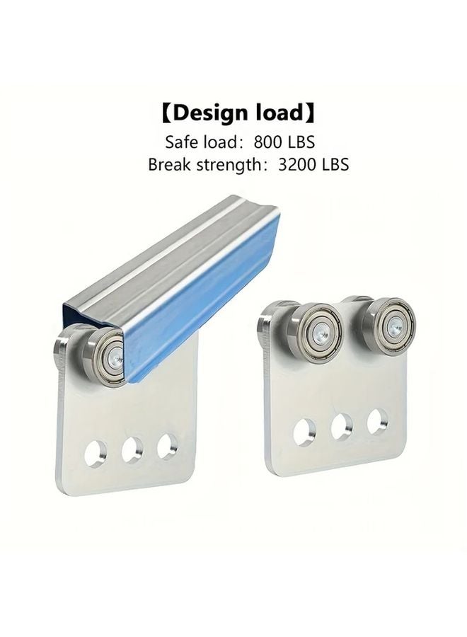عبوة مزدوجة من عربات الرفع الرباعية ذات العجلات المصنوعة من الفولاذ الكربوني مع محامل، تحمل حمولة تصل إلى 800 رطل لقنوات الدعم - Image 2