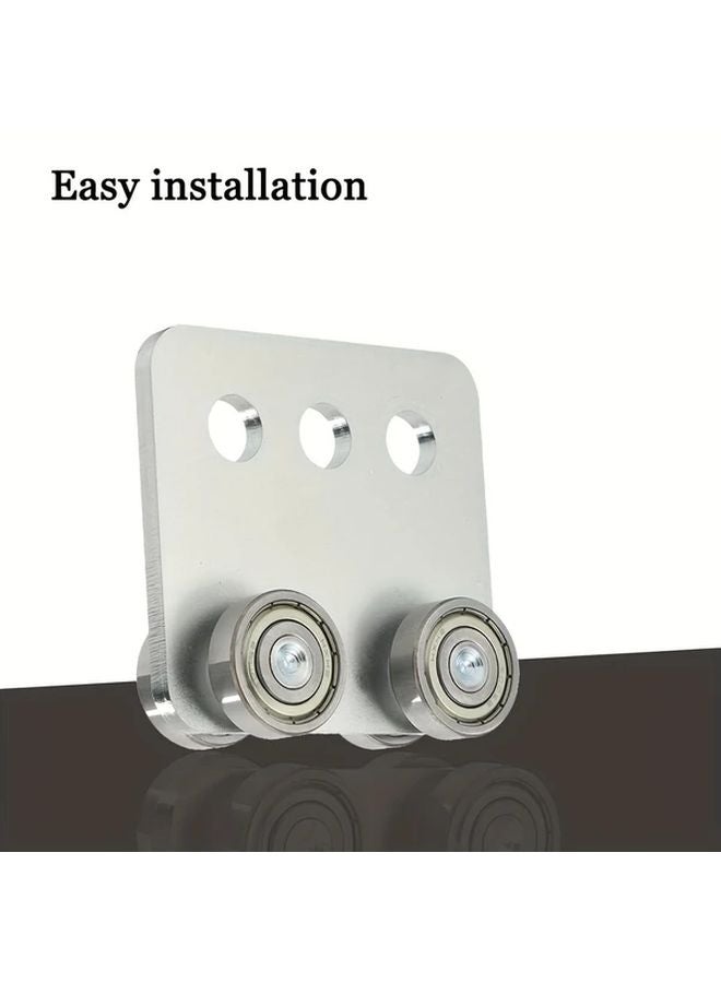 عبوة مزدوجة من عربات الرفع الرباعية ذات العجلات المصنوعة من الفولاذ الكربوني مع محامل، تحمل حمولة تصل إلى 800 رطل لقنوات الدعم - Image 5