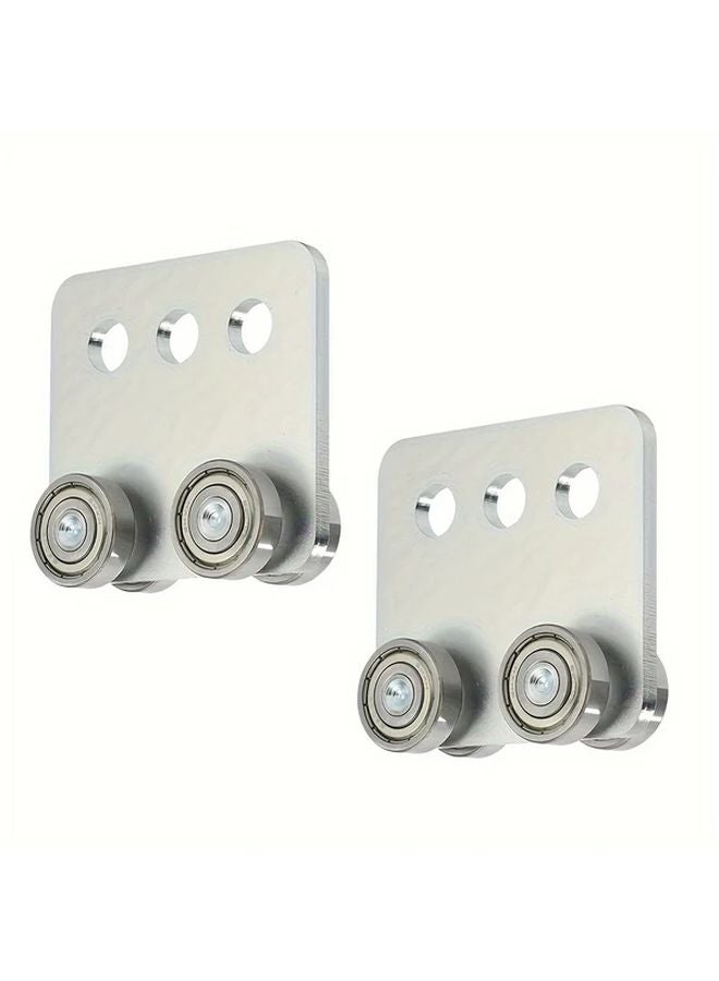 عبوة مزدوجة من عربات الرفع الرباعية ذات العجلات المصنوعة من الفولاذ الكربوني مع محامل، تحمل حمولة تصل إلى 800 رطل لقنوات الدعم - Image 3