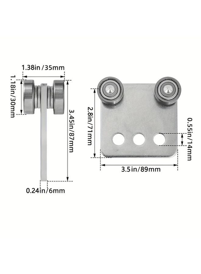 عبوة مزدوجة من عربات الرفع الرباعية ذات العجلات المصنوعة من الفولاذ الكربوني مع محامل، تحمل حمولة تصل إلى 800 رطل لقنوات الدعم - Image 4