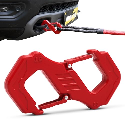 AUTORICH 3/8" S Tow Hook, G80 Steel Quick Winch Shackle 33,000Lbs Break Strength, Heavy Duty Off-Road Recovery Connect Hook for SUV, Truck, Trailer & Towing Applications, Red - Image 1
