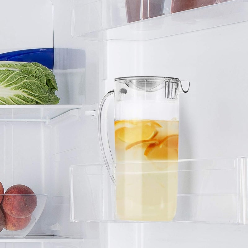 Youngever 2 Quarts Re-usable Plastic Pitcher with Lid, 1.9L Clear Plastic Pitcher Jug with Lid - Image 5