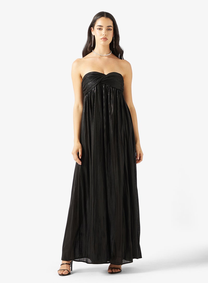 جينجر فستان ميتاليك مطوي بدون حمالات - Image 1