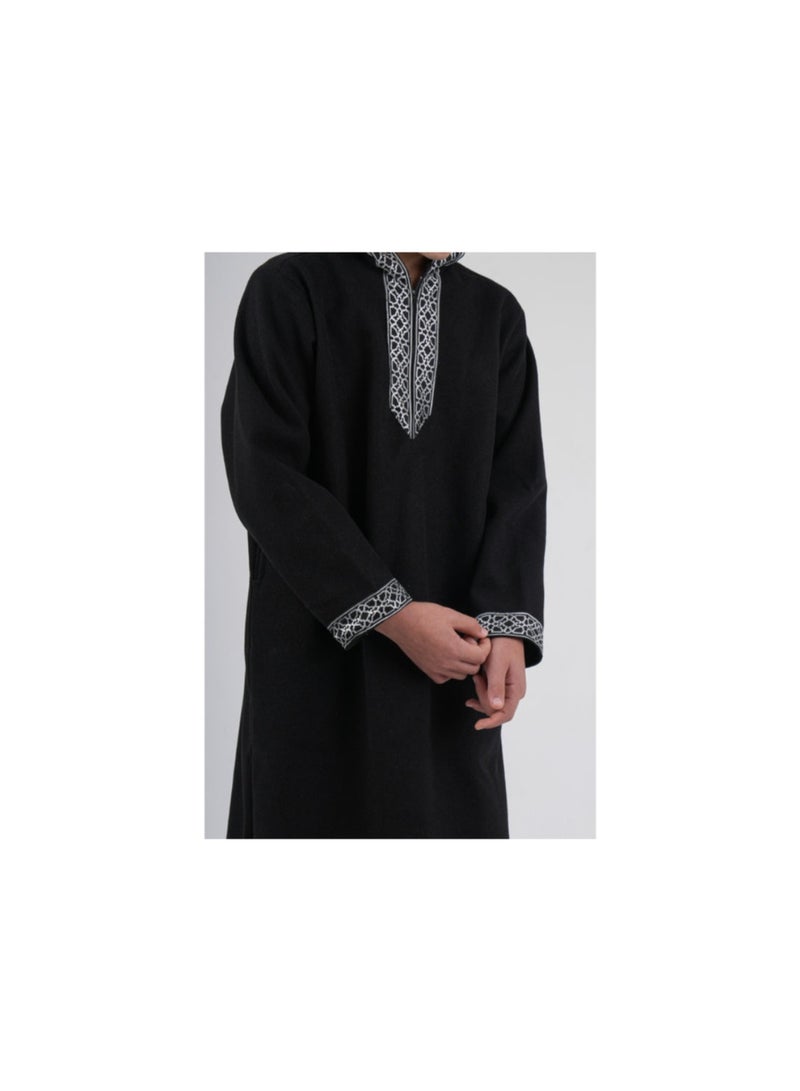 اوركيدز جلباب أسود بأكمام طويلة وغطاء رأس للأولاد - Image 5