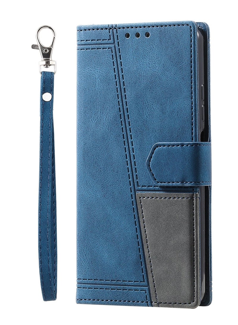 Suteni Color Block Flip Cover Card Slots Leather Phone Case for Samsung - Image 1