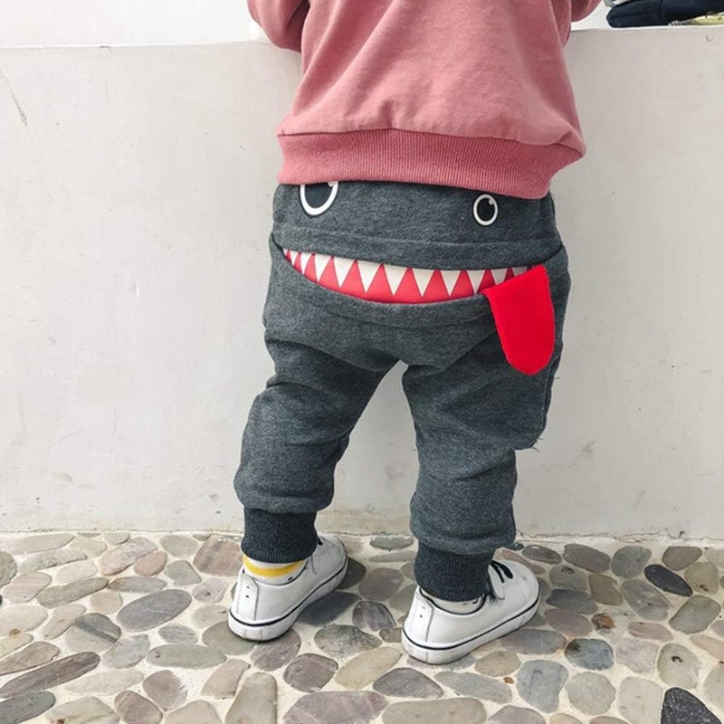 woobles Baby Pants - Toddler Baby Boys Girls Cartoon Monster Trousers Cute Shark Pattern Novelty Sweatpants Newborn Cotton Warm Hip-Hop Harem Trousers Baby Spring Autumn Summer Pants - Image 1