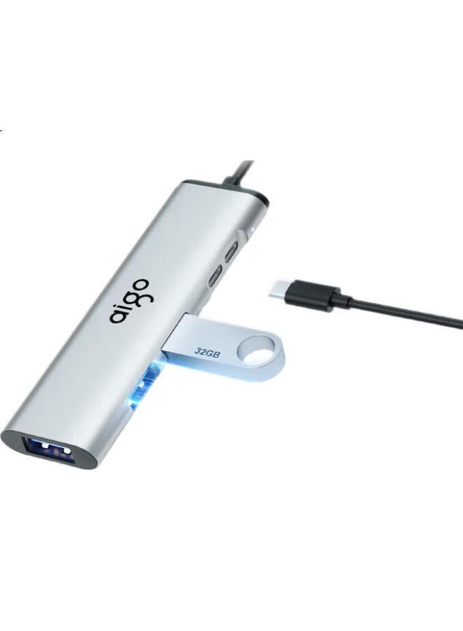 Aigo Usb Hub 3.0 Adapter Type-C Data Transfer Extension Dock Usb Extension Dock H02-Ac Metal 0.25M - Image 1