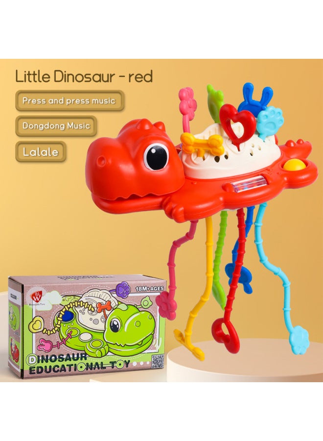 لعبة ضخ الأصابع من Baby Online Celebrity Lala Puzzle Press Bite Soft Glue Grip Toy - اللون: Dinosaur Lala (أحمر) - Image 1