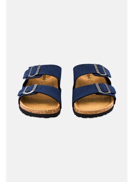 Algspar Men Double Monk Strap Slip On Cork Sandals, Navy  - Image 4