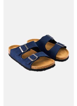 Algspar Men Double Monk Strap Slip On Cork Sandals, Navy  - Image 1