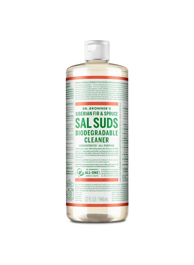 Dr. Bronner's Sal Suds Biodegradable Cleaner (32 Ounce) - All-Purpose Cleaner, Pine Cleaner for Floors, Laundry and Dishes, Cuts Grease and Dirt - Image 1