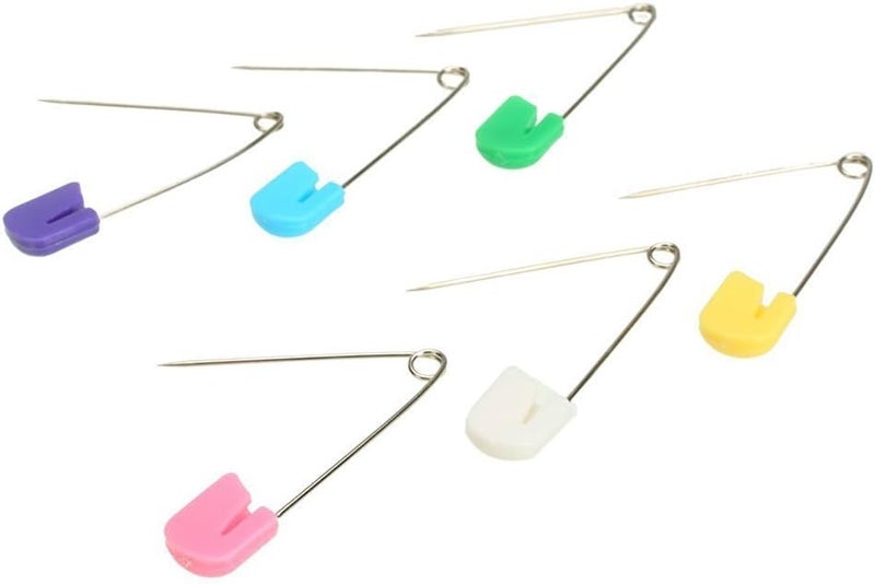 Wresty Assorted Color 100 Packs 22 Baby Infant Child Kids Nappy Cloth Diaper Safety Pins Plastic Head Locking Cloth Safety Pins Clip Holder - Image 4