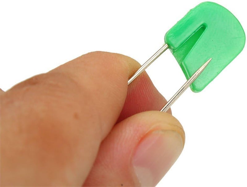 Wresty Assorted Color 100 Packs 22 Baby Infant Child Kids Nappy Cloth Diaper Safety Pins Plastic Head Locking Cloth Safety Pins Clip Holder - Image 3