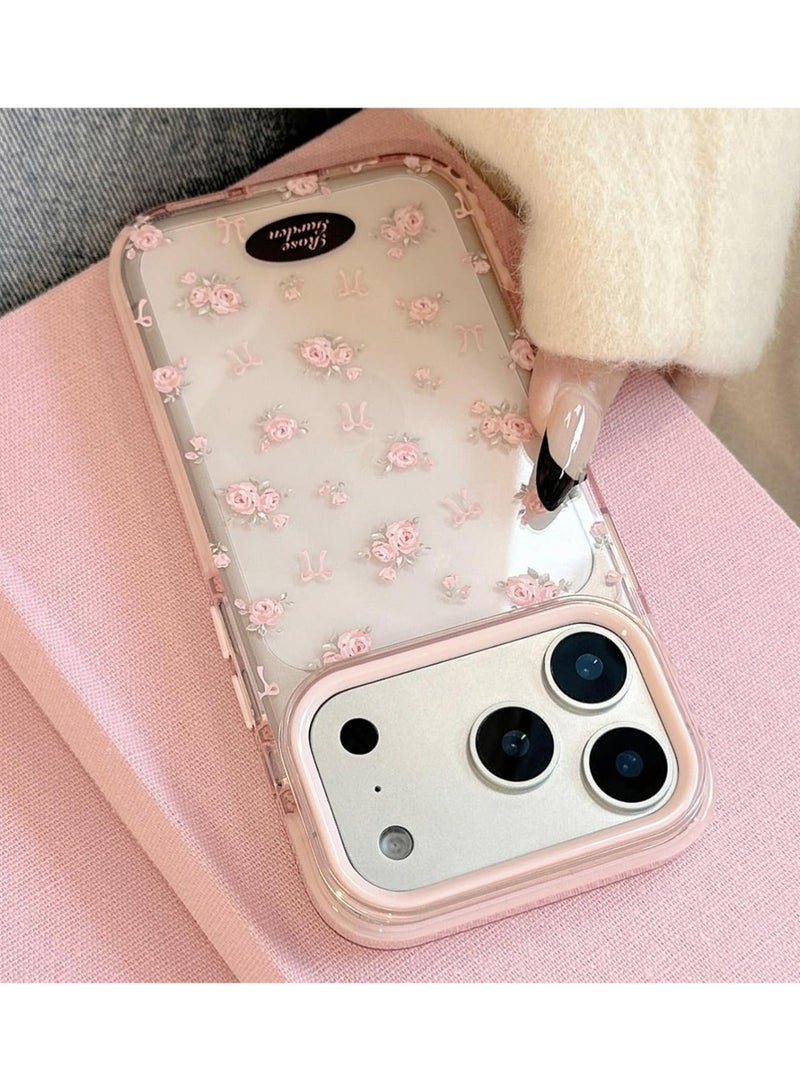 X-level for iPhone 17 Pro Max Case Cute Pink Floral Clear Soft Phone Case Compatible - Image 2