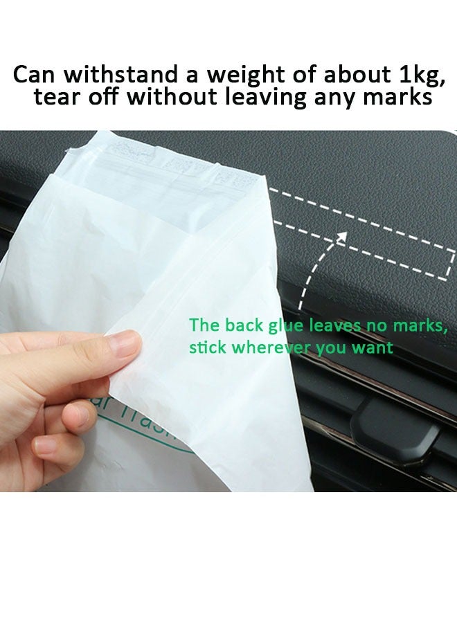40 PCS Car Garbage Bag Easy Stick on Disposable Car Trash Bag, Portable Sealable Durable Thickening PEVA Waterproof Leak Proof Vomit Bag, Camping Kitchen Office Storage Bag (White) - Image 3