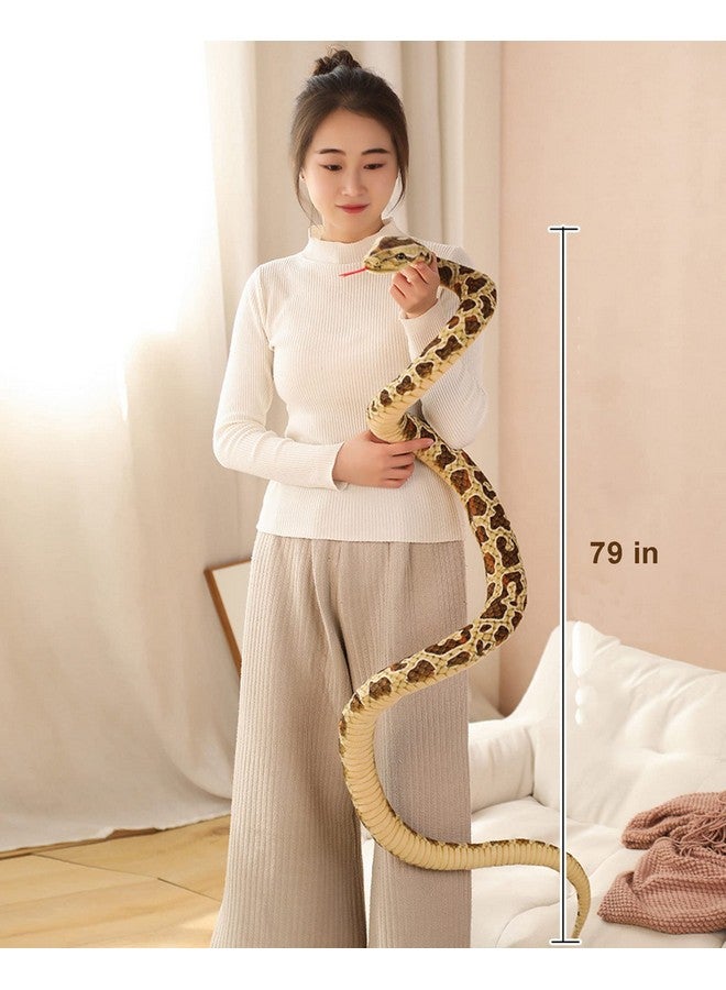 بي اكس تي ثعبان محشو بطول 7 أقدام، حيوان محشو على شكل ثعبان واقعي، لعبة ثعبان عملاقة محشوة، لعبة مخيفة، هدايا حفلات الغابة للأطفال، ثعبان شبكي - Image 5