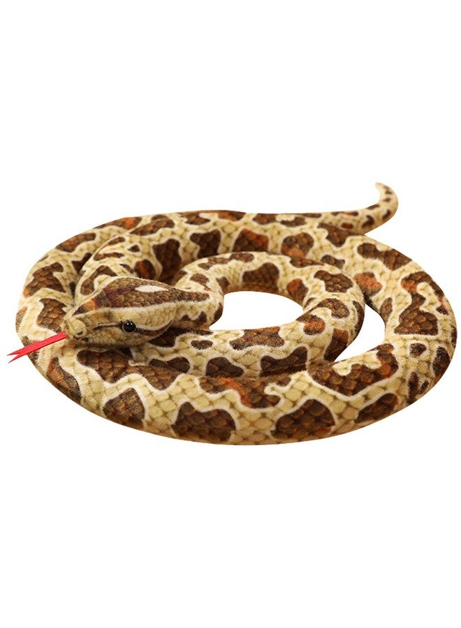 بي اكس تي ثعبان محشو بطول 7 أقدام، حيوان محشو على شكل ثعبان واقعي، لعبة ثعبان عملاقة محشوة، لعبة مخيفة، هدايا حفلات الغابة للأطفال، ثعبان شبكي - Image 1