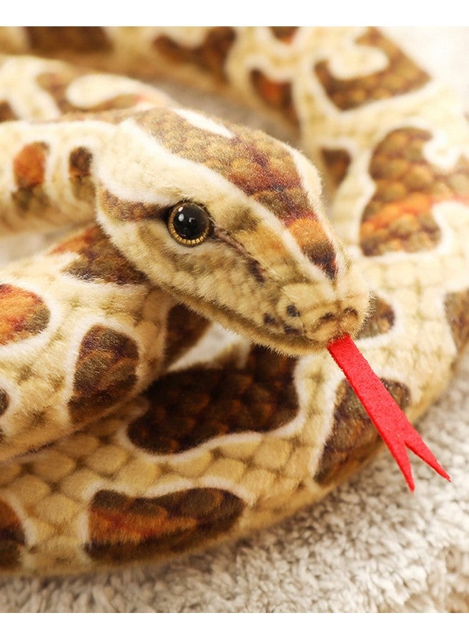 بي اكس تي ثعبان محشو بطول 7 أقدام، حيوان محشو على شكل ثعبان واقعي، لعبة ثعبان عملاقة محشوة، لعبة مخيفة، هدايا حفلات الغابة للأطفال، ثعبان شبكي - Image 2