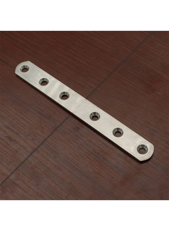 12 "مسطحة تصحيح لوحة 4PCS مسطحة قوسين مستقيمين من الفولاذ المقاوم للصدأ, إصلاح تثبيت قوسين موصل, تصحيح الانضمام لوحات مع المسامير, الفضة - Image 3