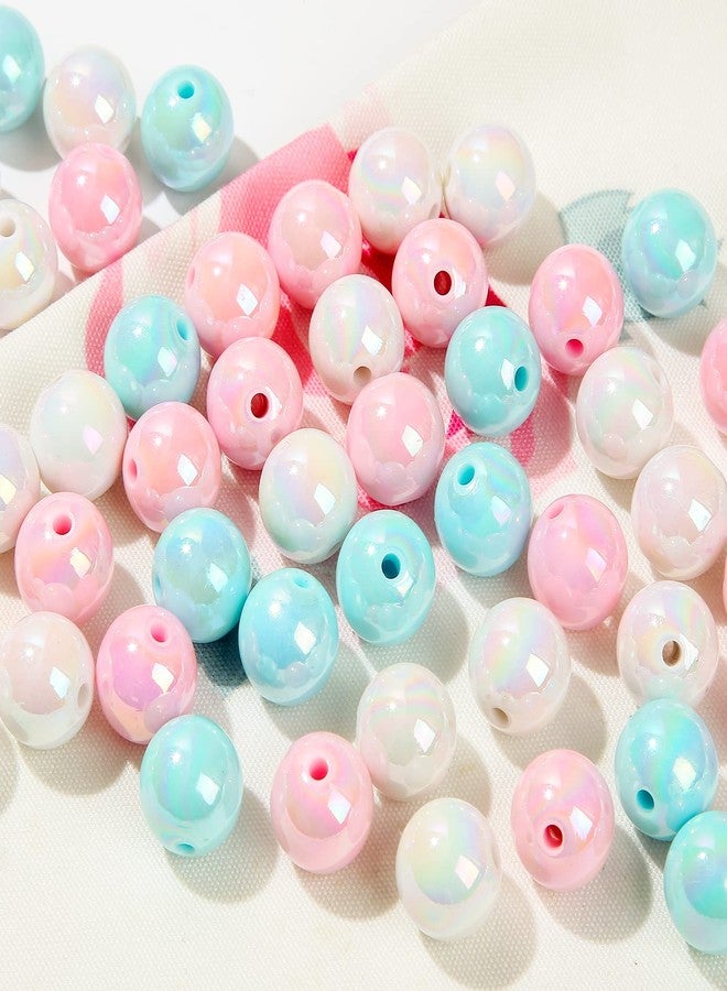ANCADN 16mm Acrylic Beads Rainbow Beads Colorful Beads for Spring Easter DIY Jewelry Making (pinkblue) - Image 5