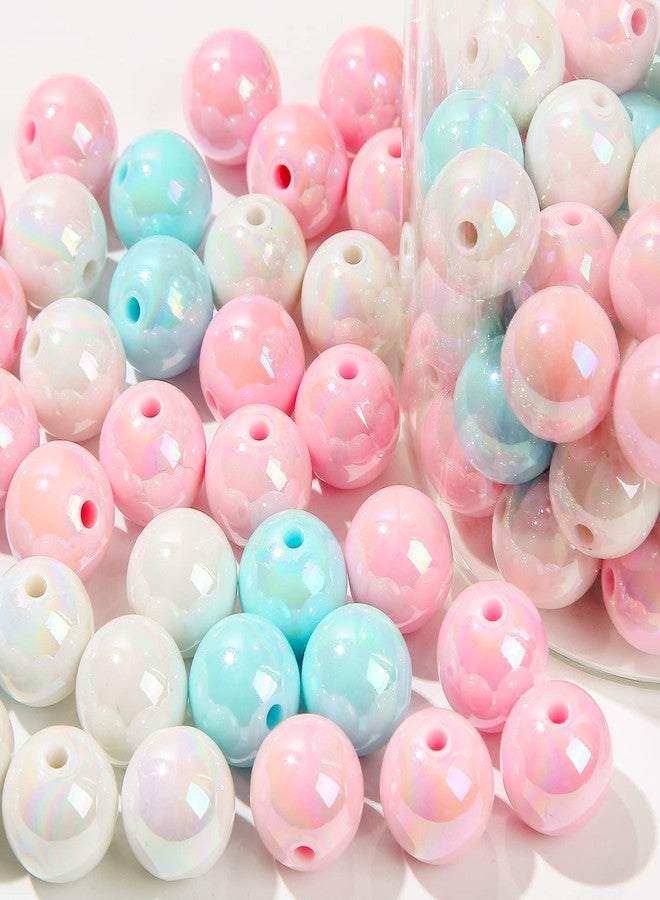 ANCADN 16mm Acrylic Beads Rainbow Beads Colorful Beads for Spring Easter DIY Jewelry Making (pinkblue) - Image 3