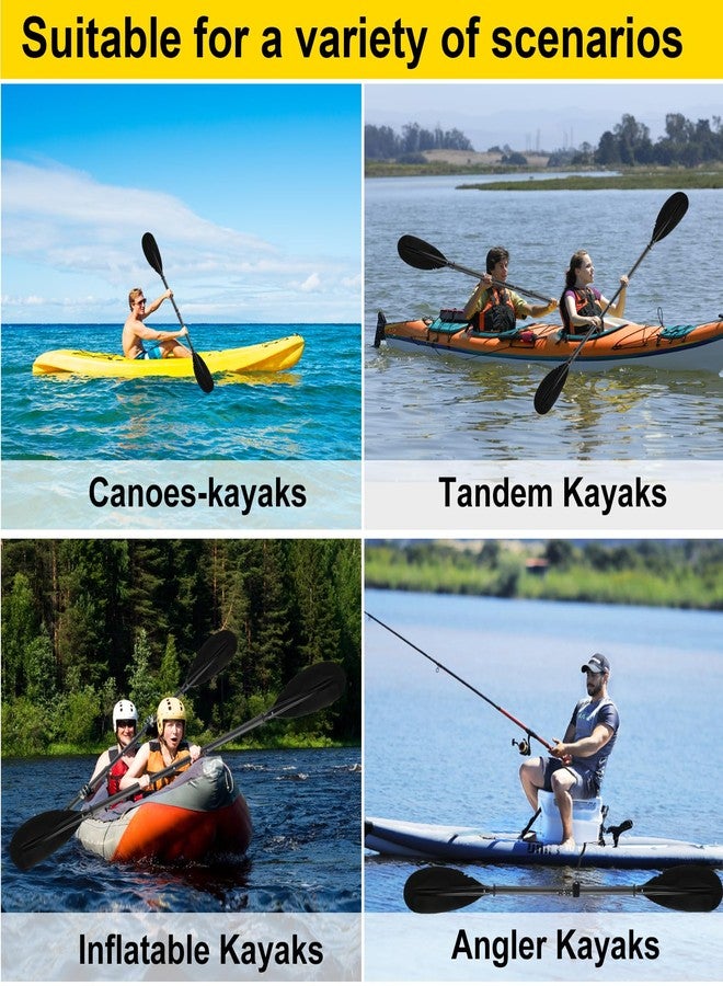 Greeily Kayak Paddle, Telescoping Canoe Paddle Boat Oars Fishing Adults with Kayak Paddles Leash Steel Material Adjustable Sturdy Black(94inch) - Image 5