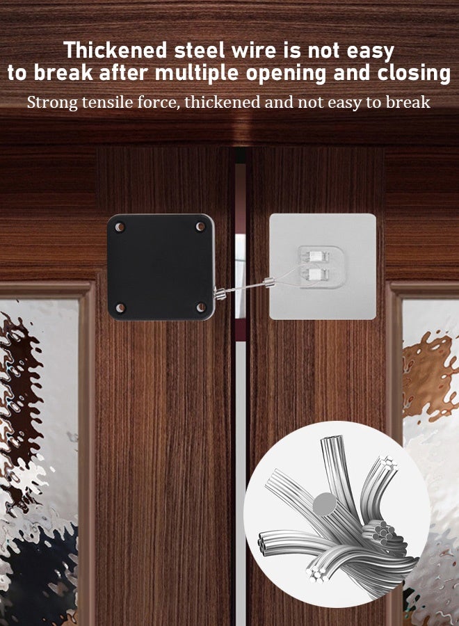 Impact-free automatic sensor door closer, residential sliding window door closer, 1200 gram tensile strength, multi-functional automatic door closer, household office self-closing door with steel pull rope  - Image 5