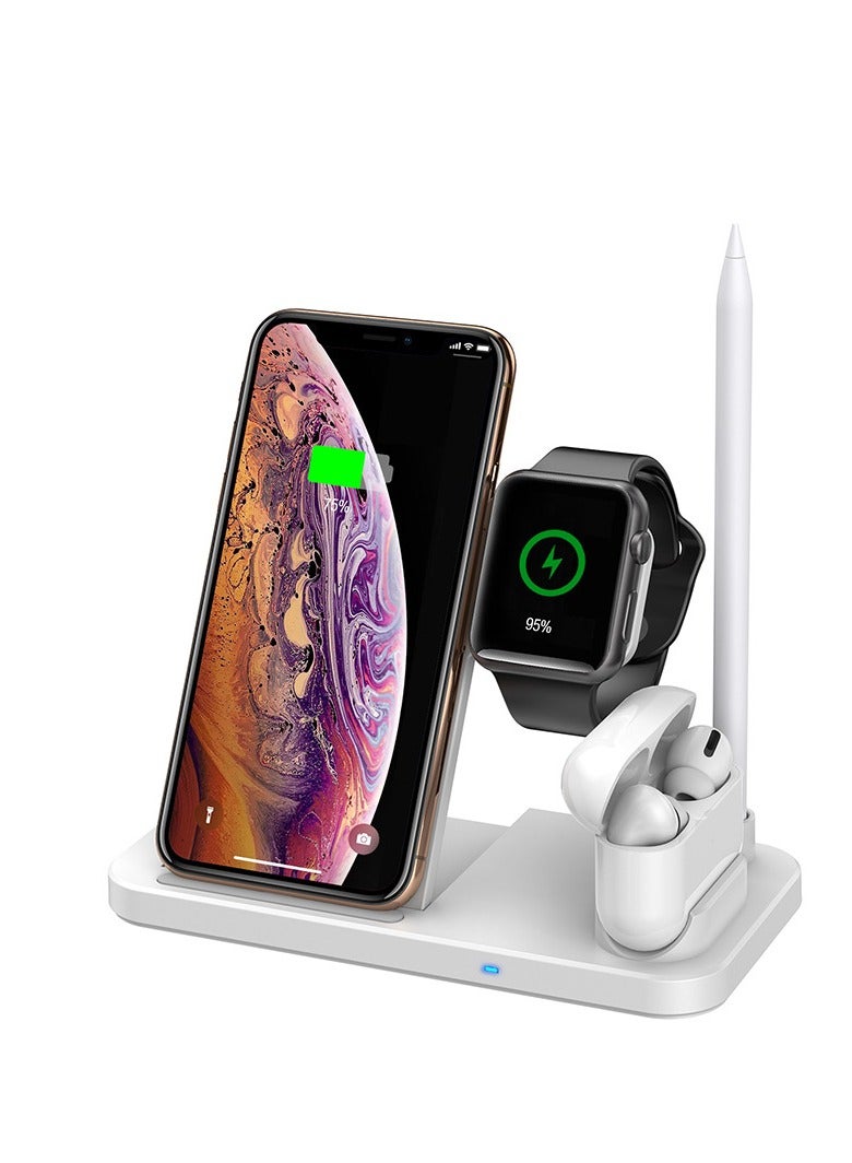 أكلو فائدة نموذج يتعلق شاحن لاسلكي ، الذي هو مناسبة ل أربعة في واحد سريع محطة شحن لاسلكية للهاتف المحمول ، أبل ووتش ، قلم رصاص شحن مقعد . - Image 1