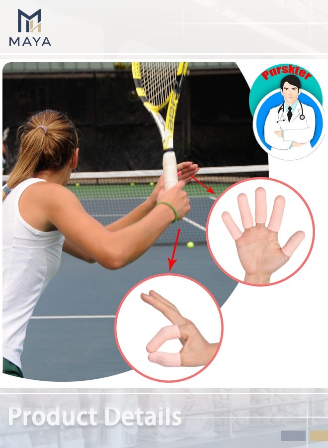 Maya 12 PCS Finger Cots - Finger Protectors Gel Finger Gloves Covers Fingertip Sleeves Guards for Cracked Skin, Trigger Finger and More - Image 4