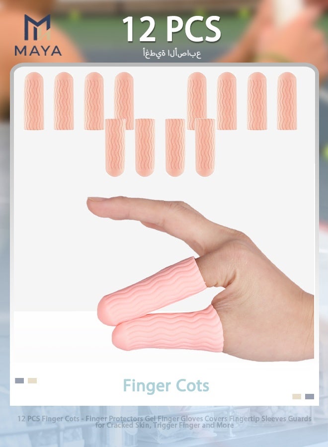 Maya 12 PCS Finger Cots - Finger Protectors Gel Finger Gloves Covers Fingertip Sleeves Guards for Cracked Skin, Trigger Finger and More - Image 1