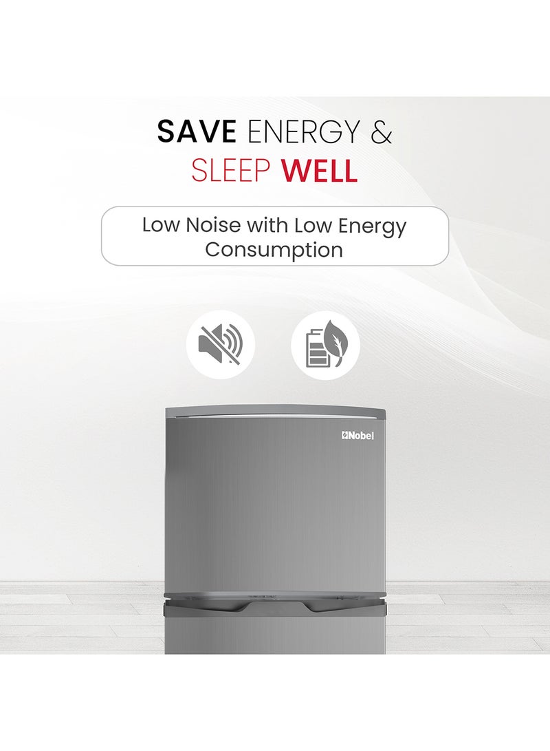 Nobel 255L Double Door Refrigerator with Glass Shelves, Multi Air Flow, Defrost Cooling, Energy Saving  - NR255RS Dark Silver 210 L NR255RS Inox Colour - Image 4