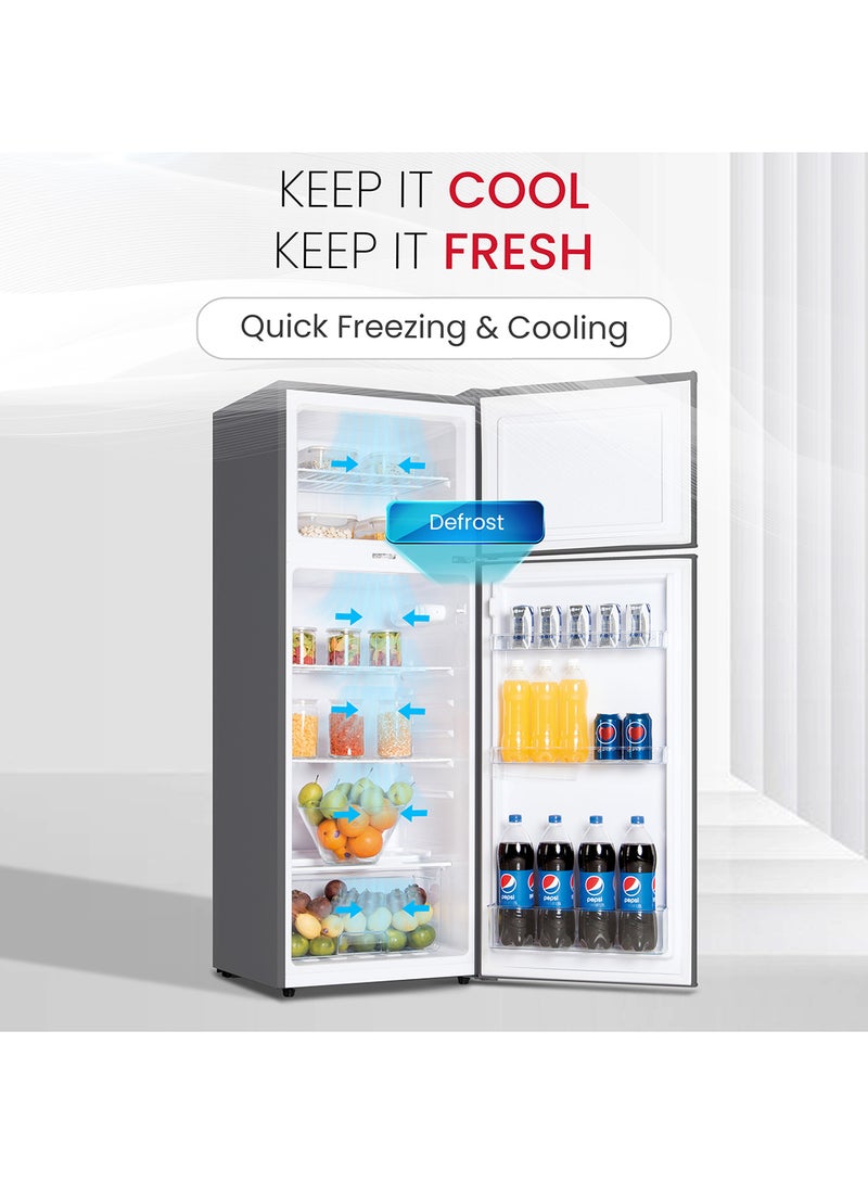 Nobel 255L Double Door Refrigerator with Glass Shelves, Multi Air Flow, Defrost Cooling, Energy Saving  - NR255RS Dark Silver 210 L NR255RS Inox Colour - Image 3